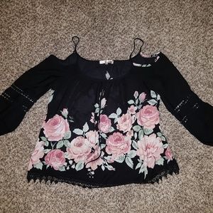 Floral Long Sleeve w/ Hole in Shoulder